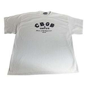 CBGB OMFUG Home of Underground Rock Graphic Tee White Men 2XL Short Sleeve Shirt